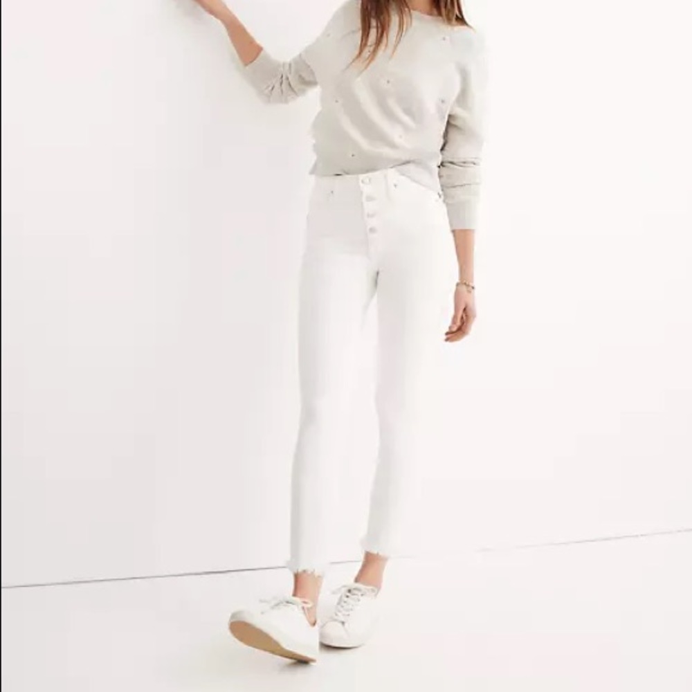 Madewell High Waist White Skinny Jeans